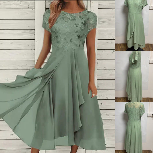 👗✨ Elegantes Damenkleid mit Rundhalsausschnitt – figurschmeichelnd, knitterfrei & vielseitig, jetzt −50%