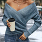 🔥🔥Nur für kurze Zeit 50% Rabatt👚Elegantes, lässiges Strickoberteil mit V-Ausschnitt für Damen