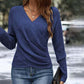 🔥🔥Nur für kurze Zeit 50% Rabatt👚Elegantes, lässiges Strickoberteil mit V-Ausschnitt für Damen