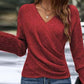 🔥🔥Nur für kurze Zeit 50% Rabatt👚Elegantes, lässiges Strickoberteil mit V-Ausschnitt für Damen