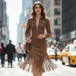 🛒 Wagen halbvoll, Preis halbiert! Retro-Midi-Kleid für Damen mit Reißverschluss und Quaste