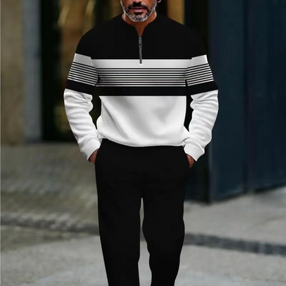 ⌛ Hanya tersisa 3 hari – diskon 50% untuk semua produk! ⏰Setelan pria: Pullover dengan motif grafis dan celana panjang