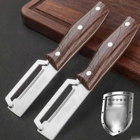 🥕 KAUFE 1 ERHALTE 1 GRATIS! 🔪 Multifunktions-Schäler – Rasiermesserscharfe Klinge, Ergonomischer Holzgriff & Integrierter Flaschenöffner für Die Küche ✨