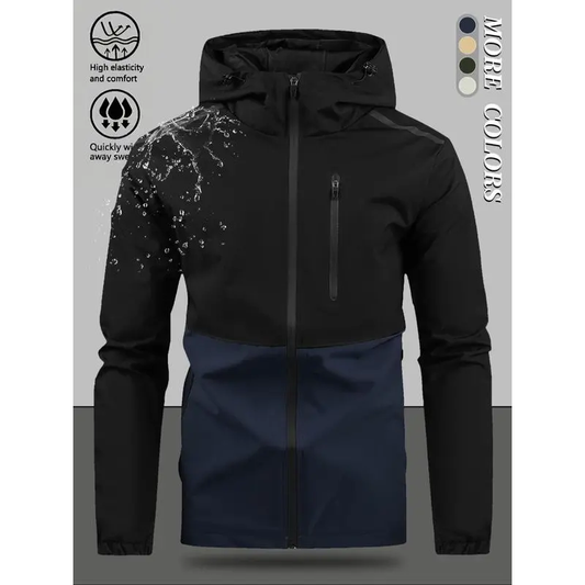 📢🎉50%Rabatt!!!🛍️✨Winddichte Freizeit-Herrenjacke mit Kapuze und Color-Blocking