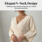 🐰🌸 Oster-Angebot – 50% Rabatt auf alles✨Eleganter Jumpsuit mit V-Ausschnitt, Plissee und weitem Bein