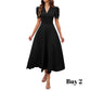 🥳2026 HEISSVERKAUF🥳💞50K+ VERKAUFT!💥💕🌿 50% RABATT! Elegantes Puffarm-Kleid – V-Ausschnitt & Taille betonen die Sanduhr-Silhouette. Atmungsaktiv, knitterfrei. Perfekt für reife Frauen. 👗✅