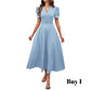 🥳2026 HEISSVERKAUF🥳💞50K+ VERKAUFT!💥💕🌿 50% RABATT! Elegantes Puffarm-Kleid – V-Ausschnitt & Taille betonen die Sanduhr-Silhouette. Atmungsaktiv, knitterfrei. Perfekt für reife Frauen. 👗✅