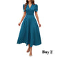 🥳2026 HEISSVERKAUF🥳💞50K+ VERKAUFT!💥💕🌿 50% RABATT! Elegantes Puffarm-Kleid – V-Ausschnitt & Taille betonen die Sanduhr-Silhouette. Atmungsaktiv, knitterfrei. Perfekt für reife Frauen. 👗✅