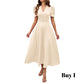 🥳2026 HEISSVERKAUF🥳💞50K+ VERKAUFT!💥💕🌿 50% RABATT! Elegantes Puffarm-Kleid – V-Ausschnitt & Taille betonen die Sanduhr-Silhouette. Atmungsaktiv, knitterfrei. Perfekt für reife Frauen. 👗✅