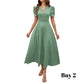 🥳2026 HEISSVERKAUF🥳💞50K+ VERKAUFT!💥💕🌿 50% RABATT! Elegantes Puffarm-Kleid – V-Ausschnitt & Taille betonen die Sanduhr-Silhouette. Atmungsaktiv, knitterfrei. Perfekt für reife Frauen. 👗✅