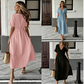 👗 JETZT 50% RABATT! 🌸 Damen Sommer-Kleid mit V-Ausschnitt und Bindeband vorne, Midi-Länge – Empire-Taille, fließende A-Linie & atmungsaktive Baumwollmischung ☀️