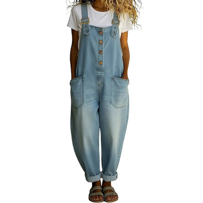 👖🔥 50% RABATT 💥 Damen Baggy Denim Latzhose mit Taschen – lässig, bequem & absolut im Trend ✨