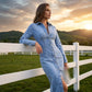 👗💙 Long Sleeve Button-Down Denim Midi Dress – 50% RABATT! Klassisches Jeanskleid mit Knopfleiste, perfekt für jeden Tag. 🔥✨