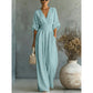 🎁👗 50% RABATT! Hochtaillierter Weitbein-Jumpsuit mit V-Ausschnitt – luftig, bequem, vielseitig – ideal für Reisen & Urlaub. 🏖️💫