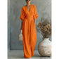 🎁👗 50% RABATT! Hochtaillierter Weitbein-Jumpsuit mit V-Ausschnitt – luftig, bequem, vielseitig – ideal für Reisen & Urlaub. 🏖️💫