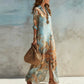 👗✨ EXKLUSIV – 50% RABATT! Elegantes Boho-Kleid mit Knopfleiste – Retro-Muster, fließende Silhouette & perfekt für Feste, Urlaub & Alltag 🌿