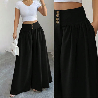 👖 ZEITLICH BEGRENZT 50% RABATT! ✨ Damen Hochbund Plissee Weites Bein Hose – Fließender Schnitt, Seitentaschen, Vielseitig 🌿