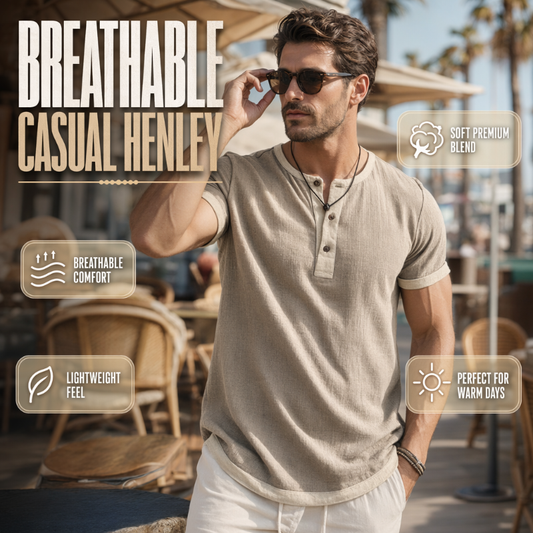 ⏰ Countdown läuft – 50% nur noch 3 Tage! 🌿 Kurzärmeliges, atmungsaktives Henley-Shirt mit Kontrast