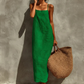 🛍️ 50 % Rabatt – Klassisches Boho-Kleid mit Spaghettiträgern & eckigem Ausschnitt – leicht & luftig für den Urlaub 🌸