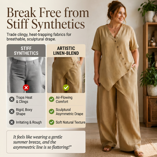 🚨 Eilmeldung: 50% endet heute Nacht! Set aus asymmetrischem Oberteil und Hose mit weitem Bein für Damen