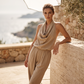 📢📢50% RABATT !!⏰Damen-Jumpsuit mit Neckholder und weitem Bein