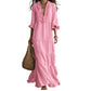 👗 50% RABATT! ✨ Damen Rüschenbesatz V-Ausschnitt Maxikleid – Gestuft, leicht & romantisch – Perfekt für Sommer, Strand oder besondere Anlässe – femininer Look mit viel Bewegung 🌸💃☀️