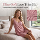 👗🌙 40% RABATT! Damen Spitzen-V-Ausschnitt Nachthemd – Lockeres Modal Unterkleid – Bequem, atmungsaktiv & perfekt für erholsamen Schlaf ✨
