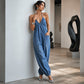 💥Neuheiten-Aktion: 40 % Rabatt👖Damen Plus Size Neckholder Geraffter Jumpsuit