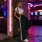 Damen Weite Bein Jogginghose