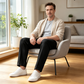 Herren Slim-Fit Freizeithose mit Elastischem Bund