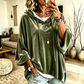 📢🎉50%Rabatt!!!🛍️✨Damen-Sweatshirt aus Samt mit lockerer Passform und Kordelzug