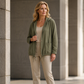 🔥🧥Herbst-Bestseller – 50 % Rabatt！🛍️Damen lässige Jacke mit Kapuze und Kordelzug am Saum.