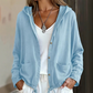 🔥🧥Herbst-Bestseller – 50 % Rabatt！🛍️Damen lässige Jacke mit Kapuze und Kordelzug am Saum.