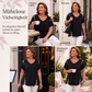 Damen Kurzarm-Oberteil mit V-Ausschnitt und Kreuzdesign