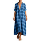 👗☀️ Sommer-Neuheiten: 50 % Rabatt！ 🔥Damen Kariertes Knopfleisten Maxi-Hemdkleid