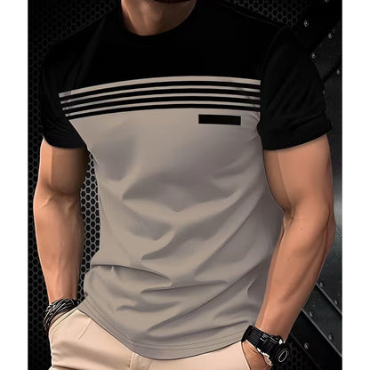 Herren Lässiges Bedrucktes Kurzarm Rundhals T-Shirt