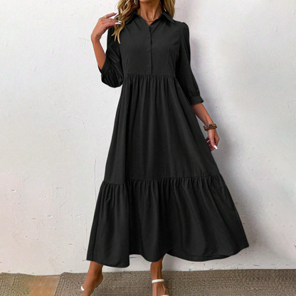 📢Nur für kurze Zeit: 40 % Rabatt ! 🍁 Einfarbiges, locker sitzendes Damenkleid