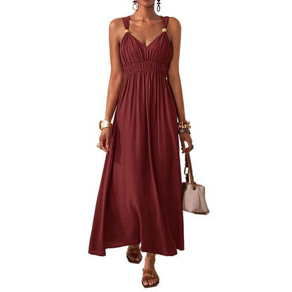 📢📢40% RABATT !!⏰Damen Ärmelloses Träger-Empire-Taille Maxikleid