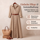 Maxikleid mit langen Ärmeln und Gürtel für Damen, klassischer Kragen, langes Kleid für Urlaub und Resort