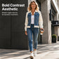 📢📢50% Rabatt!!! 🎉✨ NEUHEIT: Damen-Jacke aus kreativem Denim-Splicing – Modische Denim-Splicing-Jacke, edgy Streetwear-Design und weicher Stoff – perfekt für einen coolen Look im Alltag & in der Freizeit. Jetzt -50%!