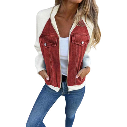 📢📢50% Rabatt!!! 🎉✨ NEUHEIT: Damen-Jacke aus kreativem Denim-Splicing – Modische Denim-Splicing-Jacke, edgy Streetwear-Design und weicher Stoff – perfekt für einen coolen Look im Alltag & in der Freizeit. Jetzt -50%!