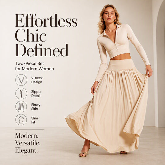 ✨Neue Kollektion – 50 % Rabatt ! ✨Damen Crop Top & Maxi-Rock Set