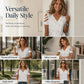 💕 V-Ausschnitt-Shirt mit Herzen – Leichte Baumwollqualität, zarte Muschelkante & femininer Schnitt – Ideal für Alltag, Freizeit & kleine Ausflüge