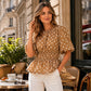 🌴Sommer-Bestseller: 50 % Rabatt！👚Damen Taillenbetonte Gepunktete Bluse