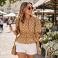🌴Sommer-Bestseller: 50 % Rabatt！👚Damen Taillenbetonte Gepunktete Bluse