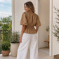 🌴Sommer-Bestseller: 50 % Rabatt！👚Damen Taillenbetonte Gepunktete Bluse