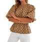 🌴Sommer-Bestseller: 50 % Rabatt！👚Damen Taillenbetonte Gepunktete Bluse