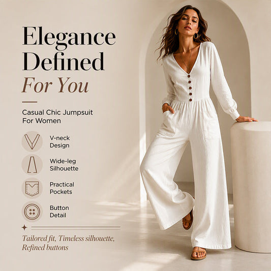 ⌛Zeitlich begrenztes Angebot – Damen V-Ausschnitt Langarm Overall
