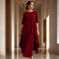 Damen Schickes Asymmetrisches Oberteil & Weites Bein Hosen-Set