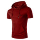 Herren Kapuzen Kurzarm T-Shirt mit Tasche